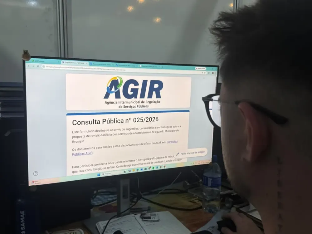 Brusque tem consulta pública sobre nova tarifa de água